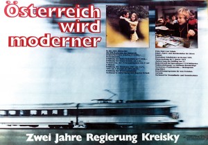 "Zwei Jahre Regierung Kreisky: Österreich wird moderner" - Plakat der SPÖ, 1972